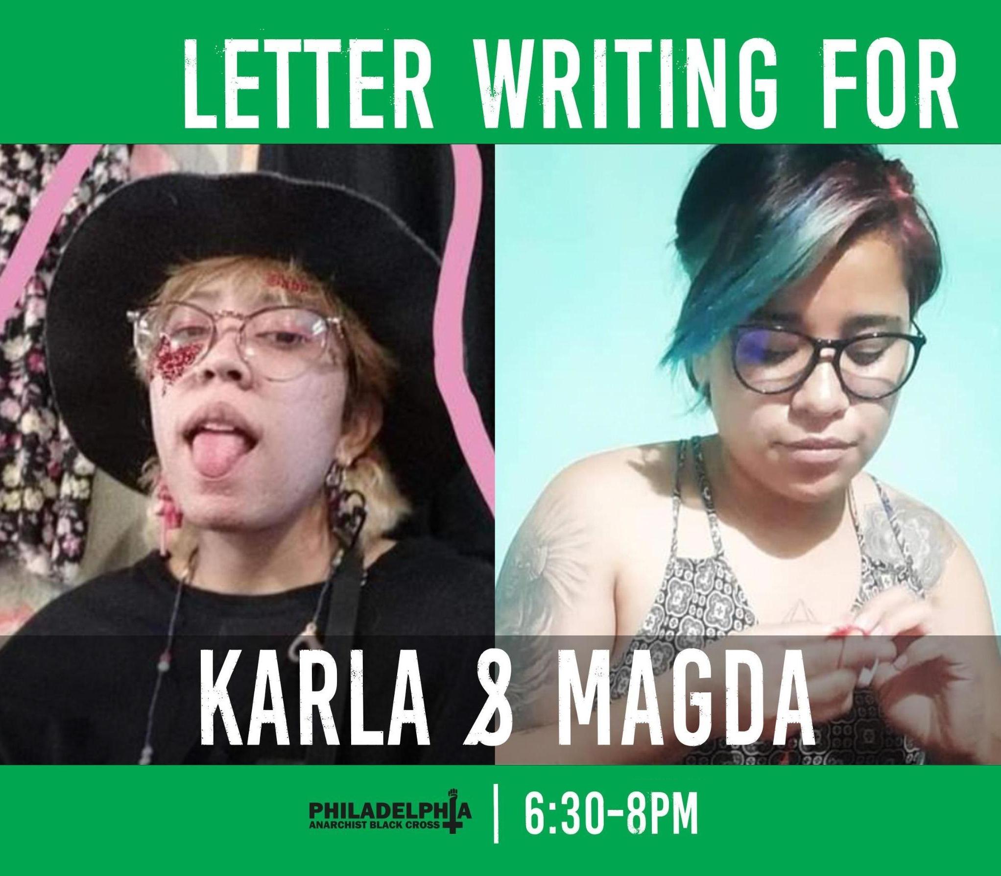 Tuesday July 5th: Letter-writing for Karla & Magda