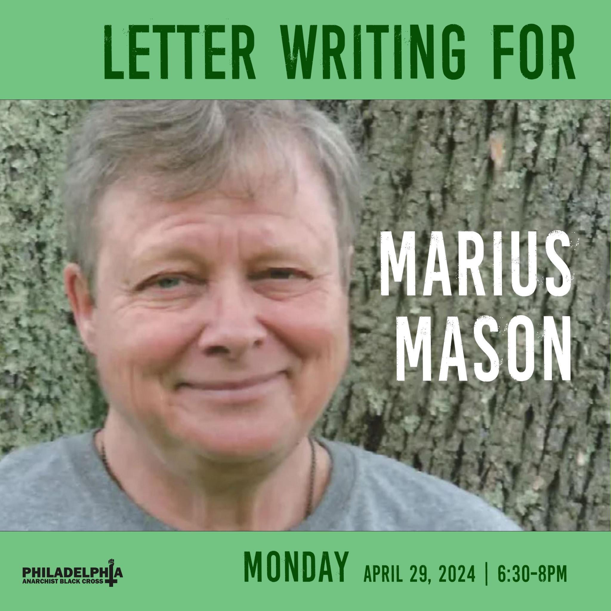 Monday April 29th: Letter-writing for Marius Mason