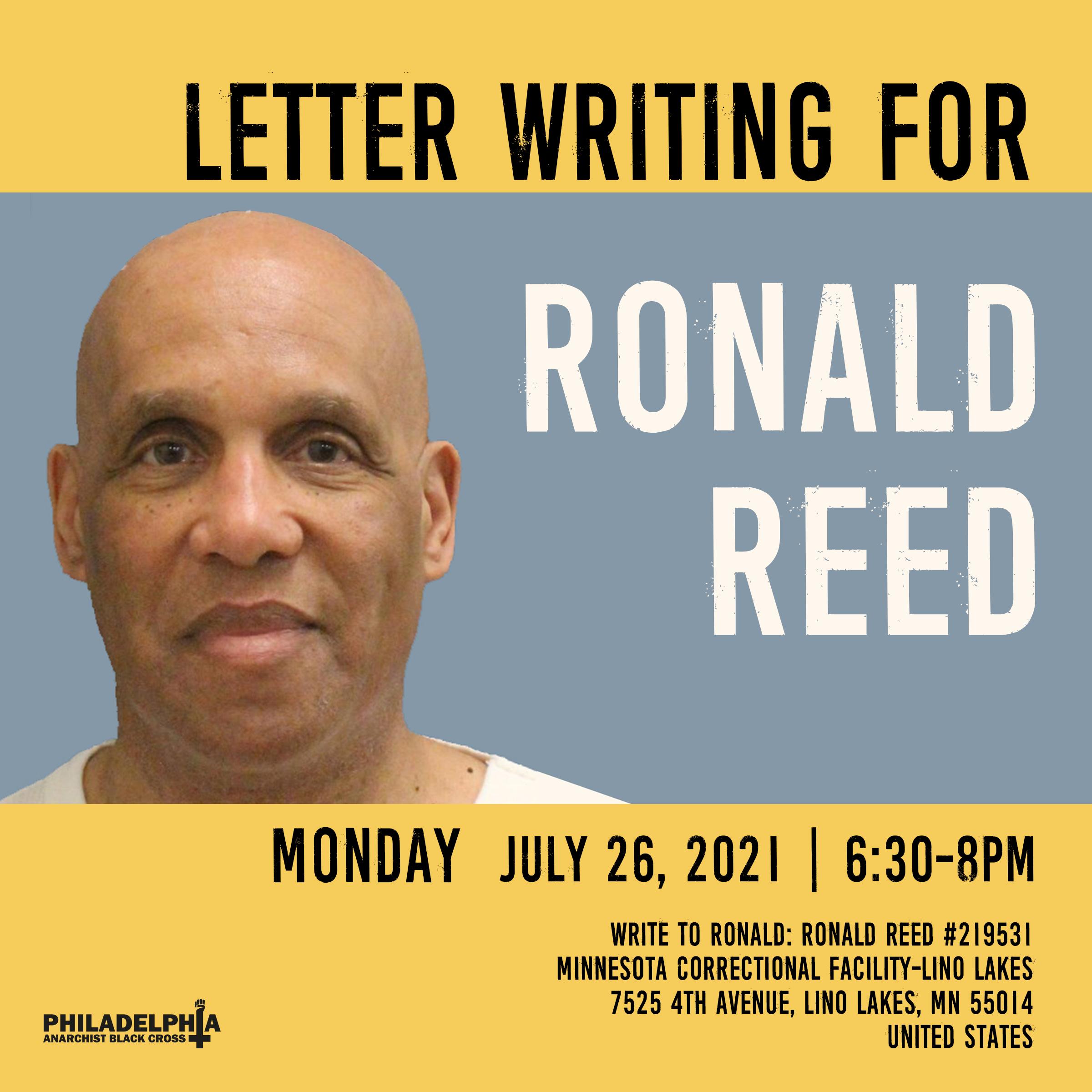 Philly ABC Letter Writing For Ronald Reed June 26th Anarchist Black Philly ABC Letter Writing For Ronald Reed June 26th Anarchist Black