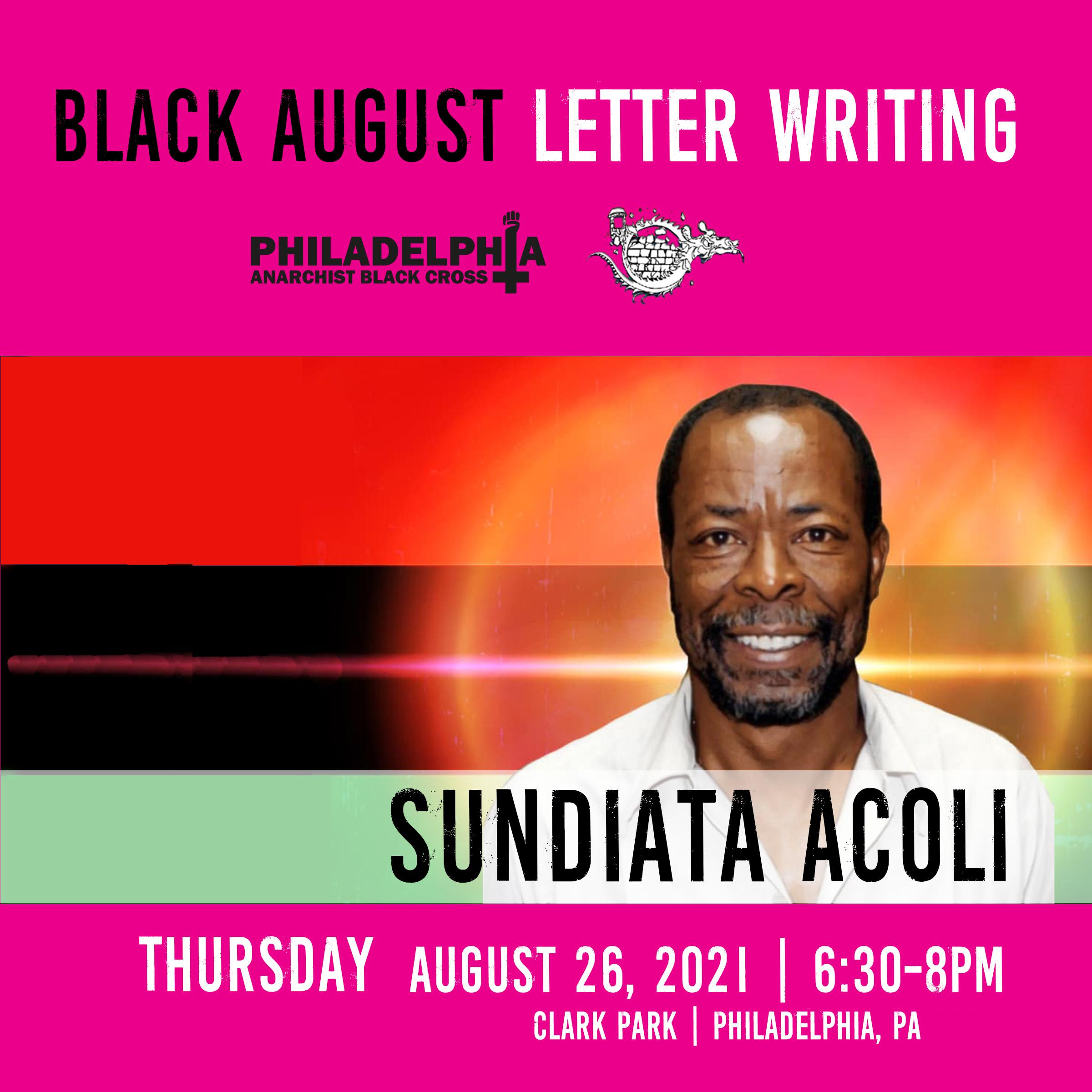 Thursday August 26th: Letter-writing for Sundiata Acoli