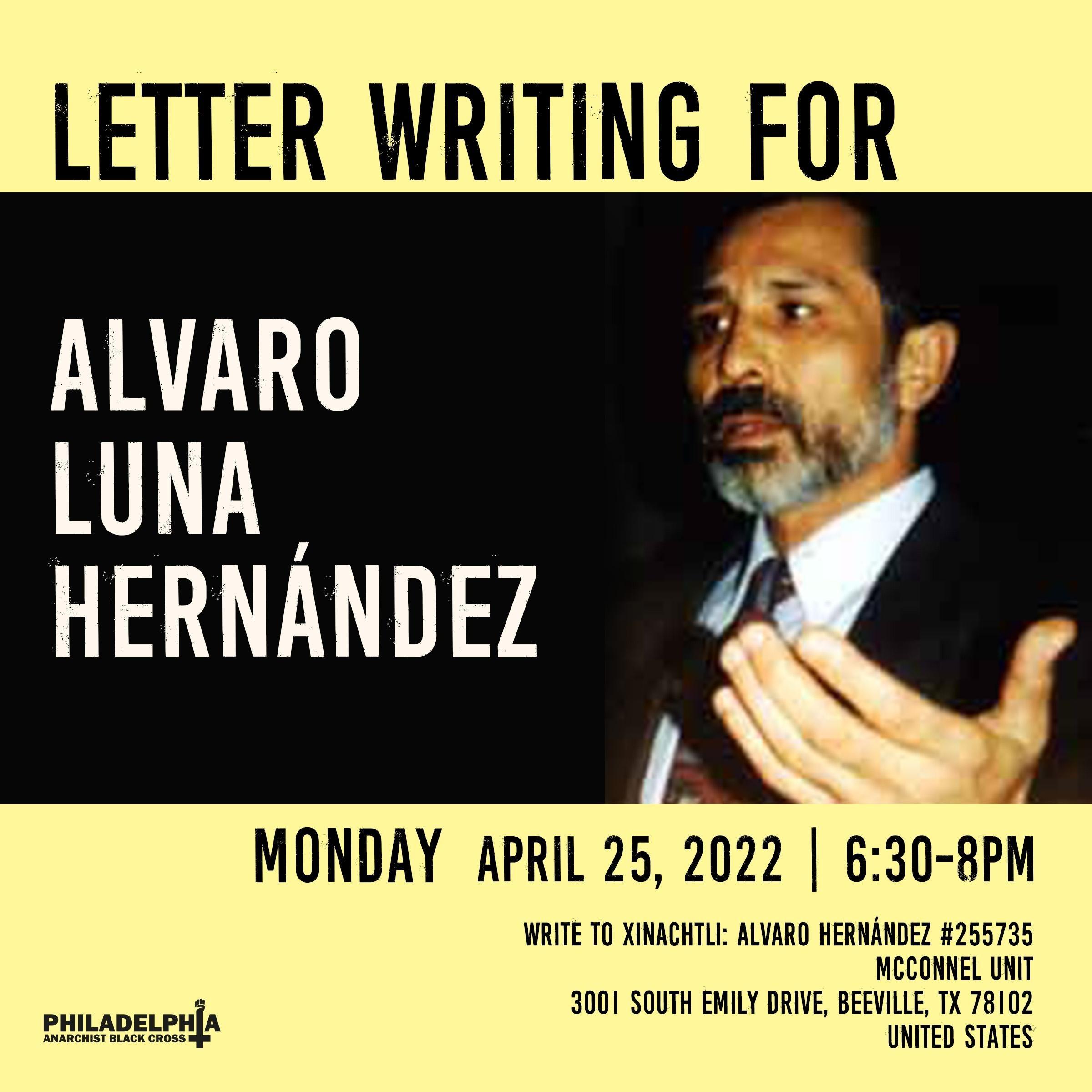 Monday April 25th: Letter-writing for Xinachtli